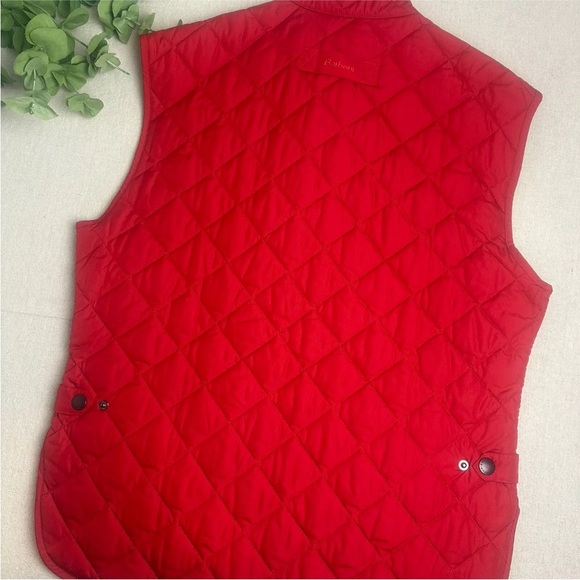 Barbour Lowerdale Gilet Diamond Quilted Vest Full Zip Red Men’s Size L EXC - Picture 14 of 16